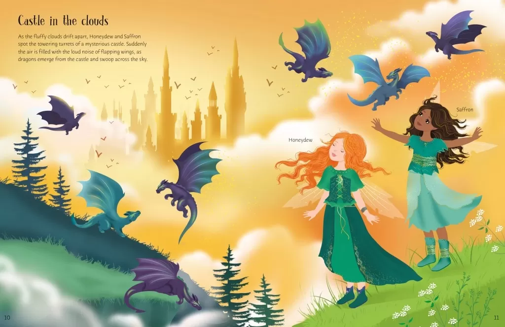 Now they're dressed up in beautiful green outfits. Some dragons have joined in too.